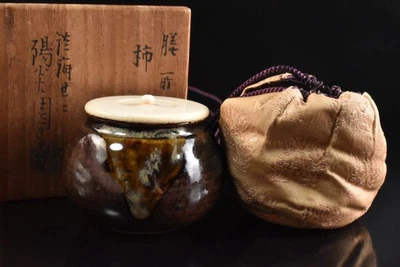 U8232: XF recipiente japonês Zeze-ware TEA CADDY Chaire, automático com caixa assinada - Imagem 1 de 4