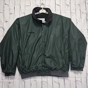Y2K Columbia Sportswear Jacket Mens Sz XL Green Full Zip Nylon Fleece Insulation - Picture 1 of 12