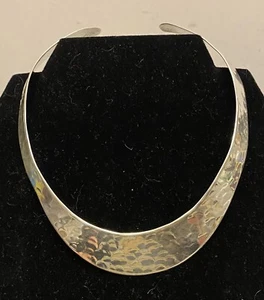 MCM Collar de Plata Martillado Firmado TAXCO MEXICO ESTERLINA 925 Collar De Colección - Imagen 1 de 14