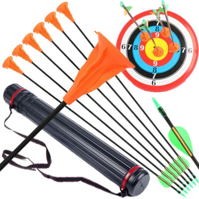 Archery Sucker Arrow Fiberglass Youth Kid Practice Target Shooting Safe Beginner - Image 1 of 4