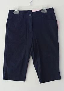Chaps Girls Size 10 Navy Blue New Bermuda Stretch Uniform Shorts - Picture 1 of 5