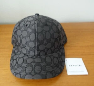 COACH MEN'S CAP, GRAPHITE COLOR SIGNATURE JACQUARD CAP. NWT - Picture 1 of 12