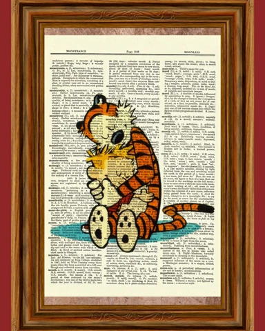 Calvin and Hobbes Dictionary Art Print Book Page Picture Poster Comic Book Decor Cover