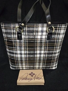 Patricia Nash Luna Tote Black and White Plaid - Picture 1 of 2