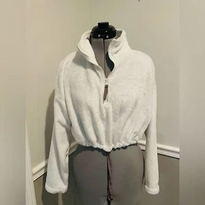 Urban Outfitters Women Fluffy Mock Neck Cropped Sweater Sz SP White - Picture 1 of 5