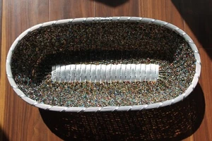 Gorgeous Native American Hand Beaded Large Basket, Prairie Edge, Rapid City, SD - Picture 1 of 4