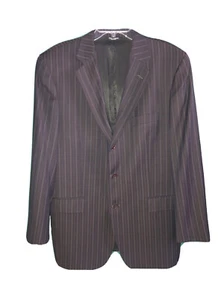 DOLCE&GABBANA Made in Italy, Black Wool, Striped, 3 Button Men's Blazer, US S - Picture 1 of 12
