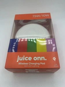 Juice Onn Universal Wireless Cell Phone Charging Pad with LED Lighting, 7.5W/10W - Picture 1 of 2