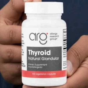 Allergy Research Group, Thyroid, Natural Glandular, 40 mg, 100 VegCaps - Picture 1 of 1