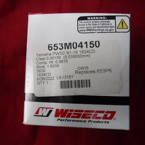 653M04150 653P6 NEW OEM WISECO FORGED PISTON ASSY YAMAHA PW50 - Picture 1 of 2