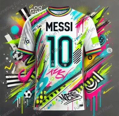 KIDZTRENDZ Sommer Kinder Jungen Mädchen Messi Fußball Fans 3D Druck T-Shirt Pullover NEU