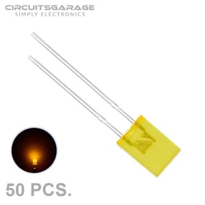 50 x 2x5x7 mm Color Amarillo Brillante Rectangular Luz LED Bombilla Diodo Emisora - EE. UU. - Imagen 1 de 5