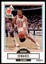 1990-91 Fleer Kevin Edwards . Miami Heat #99