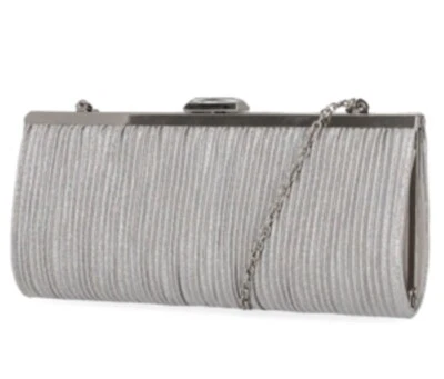 Bolso sin asas bandolera INC Carolyn plateado lurex Foto 1 de 2