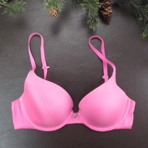 Betsey Johnson Bra 32C Pink Padded Underwire Adjustable Clasp Back - Picture 1 of 12