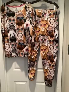 Secret Treasures 2 Piece Pajama Set Pandas, Leopard, Tiger, Lion NWT 2X 18-20 - Picture 1 of 3