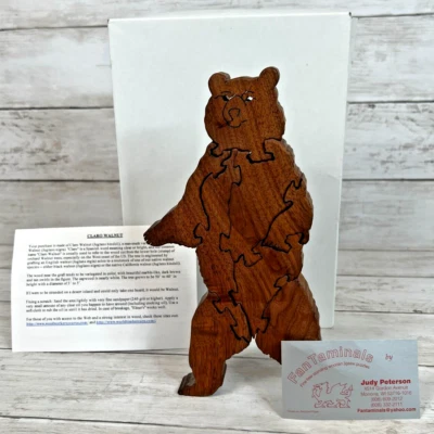 Quebra-cabeça FanTaminals feito à mão urso de madeira intertravado por Judy Peterson novo em folha - Imagem 1 de 4