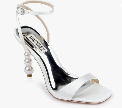 Sandalia BADGLEY MISCHKA Mujer Suave Blanco Ivette Ii Cuero Tacón 8 M - Imagen 1 de 4