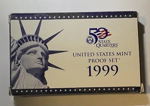1999-S US Mint Proof Set 9 Coin OGP COA. First Year of State Quarters - Picture 1 of 3