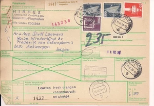 Paketkarte Bund, 1978 nach Belgien gelaufen - Bild 1 von 1