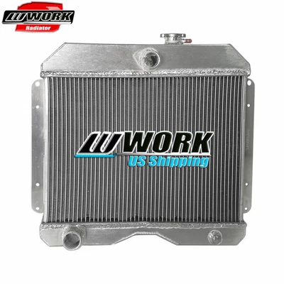 Radiador de aluminio para camioneta Jeep Willys 50-58 CJ3 CJ5 CJ6 59-62 1946-1964 2 FILAS Foto 1 de 4