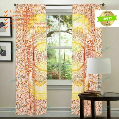 Nuevo Mandala Indio Puerta Ventana Cortina Hogar Habitación Decoración Boho Cortina Foto 1 de 4
