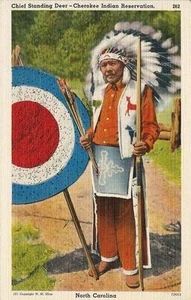 Postcard North Carolina Cherokees Standing Deer Native American Indians  - Picture 1 of 1