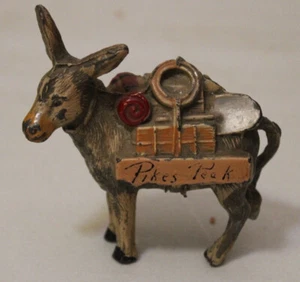 Vintage Metall Pikes Peak Esel Figur Souvenir wie besehen - gebrochenes Bein - Bild 1 von 4