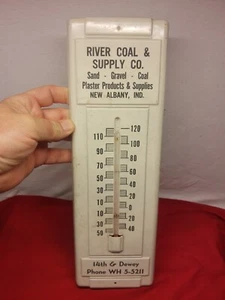 TERMÓMETRO PUBLICITARIO DE COLECCIÓN NUEVO ALBANY INDIANA RIVER COAL CO. OHIO 14" ¡EXCELENTE! - Imagen 1 de 7