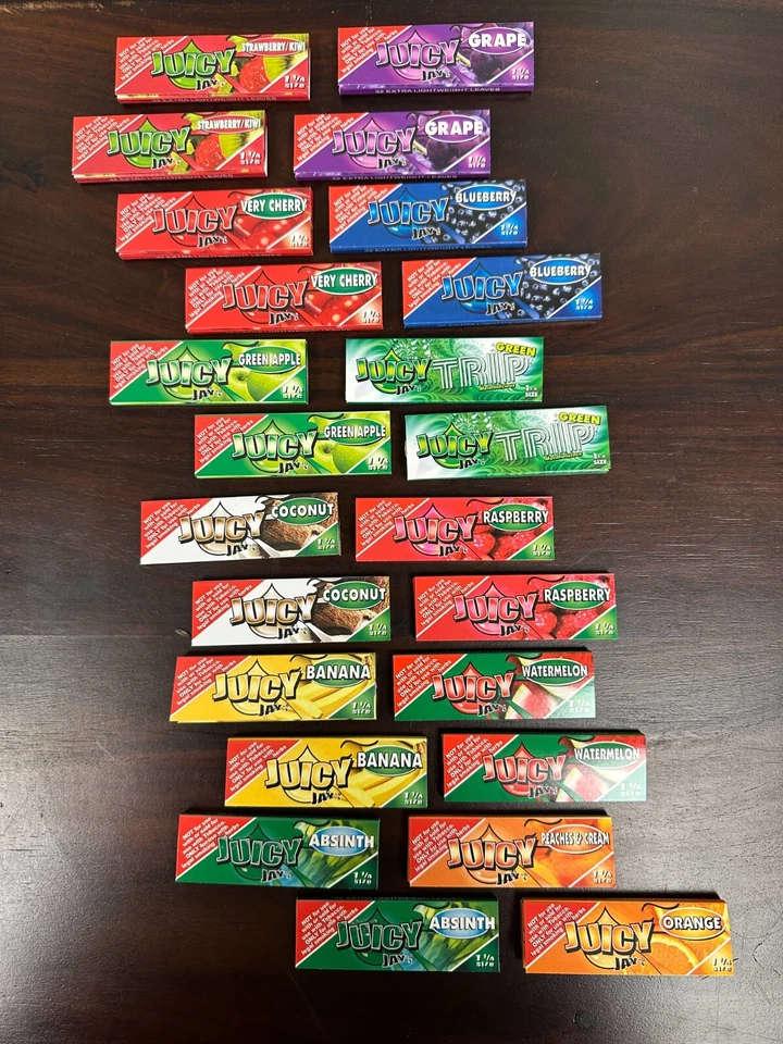 JUICY JAY'S 1 1/4 Cigarette Papers~24 Variety Pack~ See Listing For Variety - Image 1 of 1
