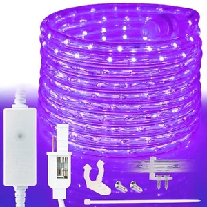Purple 8-Mode LED Outdoor Waterproof Rope Light 10' 25' 50' 100' 150' 300' ft - Picture 1 of 8