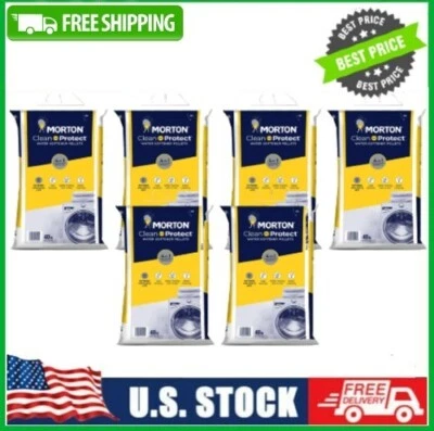 (6 pack) Morton Clean and Protect Water Softener Salt Pellets, 40 LB Bag