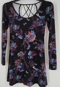Mudd Strappy Back Sueded Dress Black, Pink & Blue Women's Size Extra Small - Picture 1 of 6