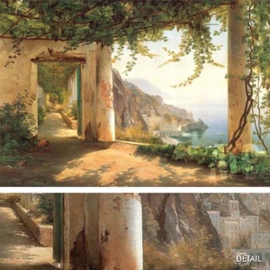 40W"x27H" VIEW TO THE AMALFI COAST by CARL F. AAGAARD - MOUNTAIN VIEW CANVAS - Picture 1 of 7