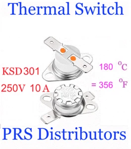 KSD301 10A 250V 180°C 356°F Interruttore temperatura termostato interruttore controllo termico - Foto 1 di 3
