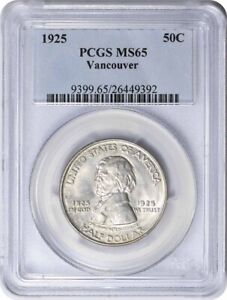 1925 Vancouver Commemorative Silver Half MS65 PCGS Mint State 65