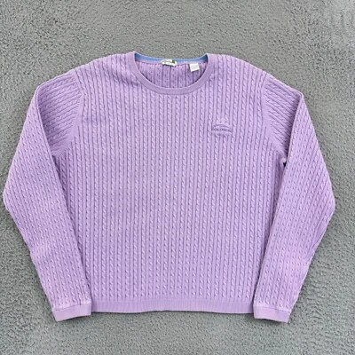 Suéter Izod Para Mujer XL Púrpura C Flex Manga Larga Tejido con Cable Golf Informal Pullover Foto 1 de 4