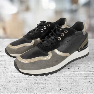 Geox Respira Desya Black & Rose Gold Low Top Athletic Sneaker Size 10.5 - Picture 1 of 10