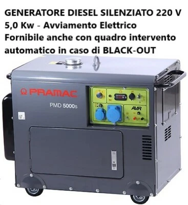 PRAMAC GENERATORE PMD 5000 S 5000 watt (406 cc) Diesel SILENZIATO - Immagine 1 di 3