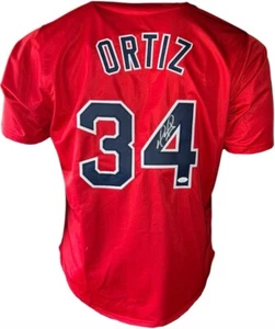 David Ortiz Signed Custom Red Boston Baseball Jersey JSA - Picture 1 of 4