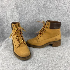 Timberland Brinda Lace-up Boots w/ Block Heel, Women's 6.5 (Wheat) - Picture 1 of 10