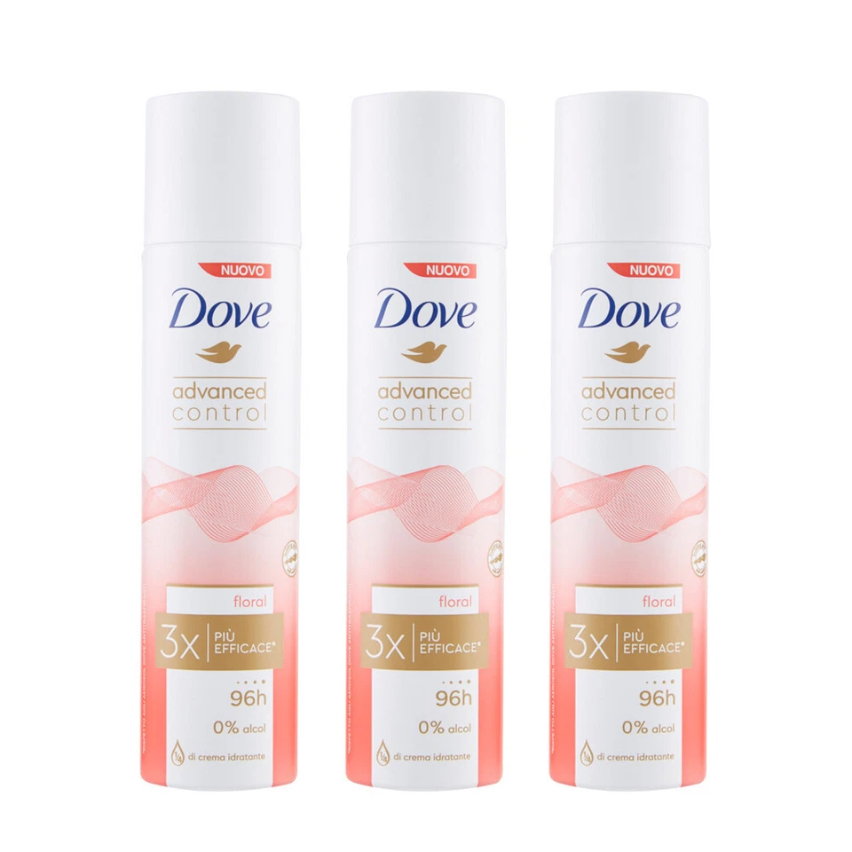 Dove Advanced Control Floreal Deodorante Spray Donna 96h 100ml 3pz - Immagine 1 di 1