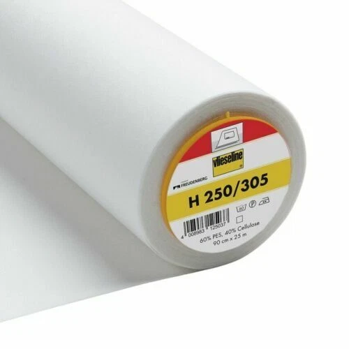 Vilene H250 Iron-On Interlining Standard Firm - White