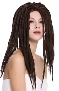 Parrucca Donna Uomo Carnevale Dreadlocks Rasta Reggae Rastafari Dread Braun - Foto 1 di 5