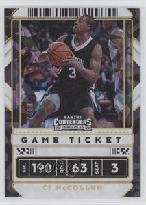2020 Panini Contenders Draft Picks Game Ticket Red Cracked Ice /23 CJ McCollum
