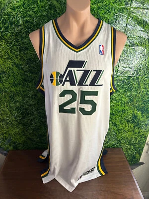 Camiseta deportiva de baloncesto Utah Jazz #25 2010-11 Al Jefferson usada en juegos blanca talla 3XL+2 Foto 1 de 4