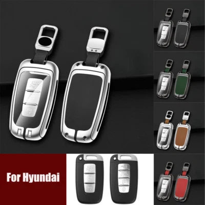 Funda Carcasa Llavero Coche Cuero TPU Aleación Zinc Para Hyundai Tucson Elantra Genesis Foto 1 de 4