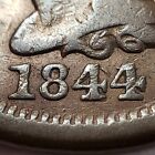 1844/81 1C BRAIDED HAIR LARGE CENT - RPD REPUNCHED DATE - ORIGINAL VF - B3231