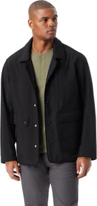 Bass Outdoor Rain Barn Jacket Men's Black Storm System Removable Hood, XL - Picture 1 of 6
