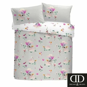 Dreams & Drapes JESSICA Pink FLOWERS Easy Care DUVET QUILT Bedding SET DOUBLE - Picture 1 of 4